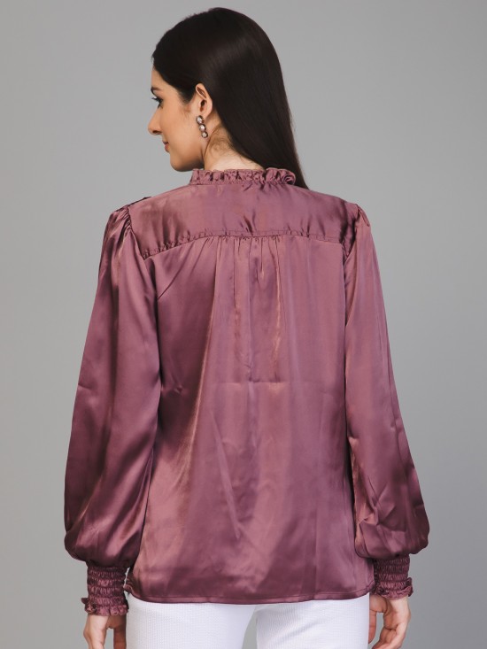 Smocking Satin Top