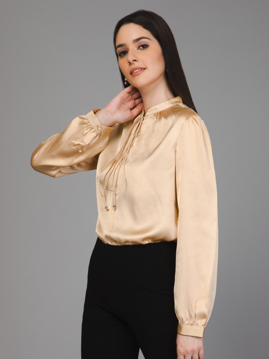 Neck String Satin Top