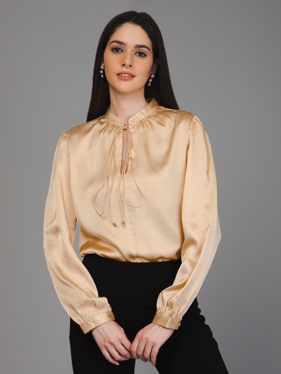 Neck String Satin Top