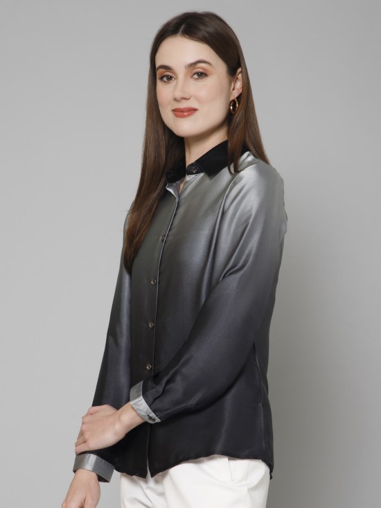 Ombre Casual Satin Shirt