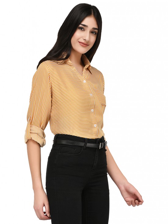Placement Stripes Shirt with Pocket