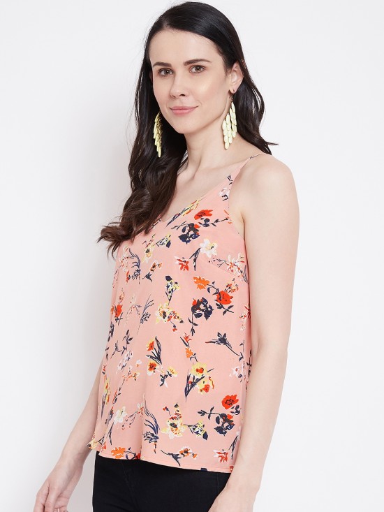 Floral Printed Strap Top