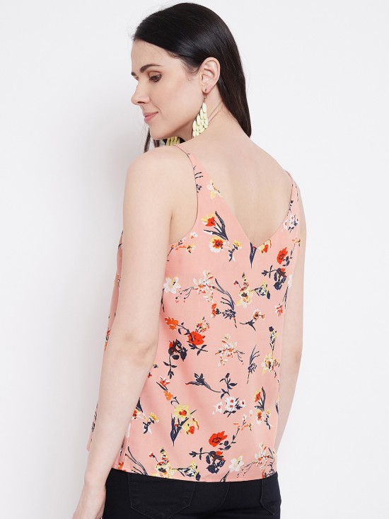 Floral Printed Strap Top