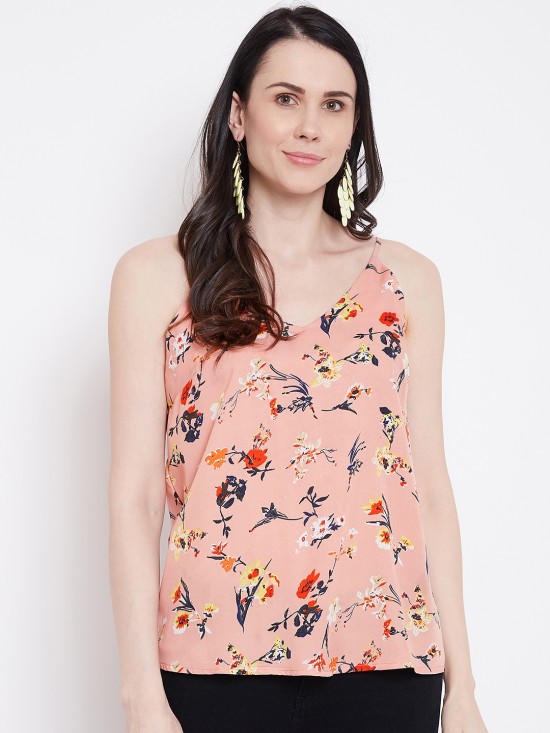 Floral Printed Strap Top