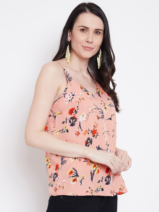 Floral Printed Strap Top