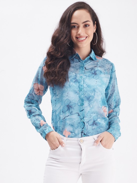 Floral printed regular shirt