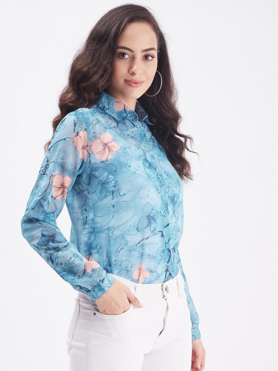 Floral printed regular shirt