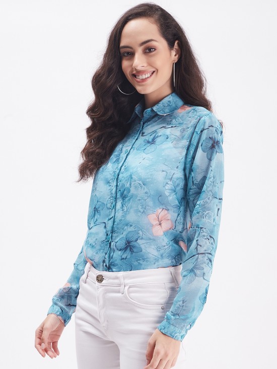 Floral printed regular shirt