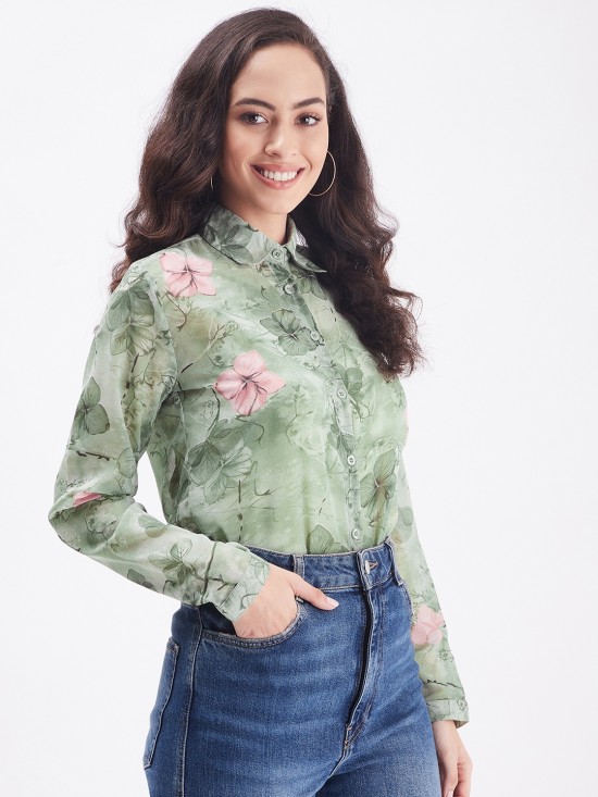 Floral printed regular shirt