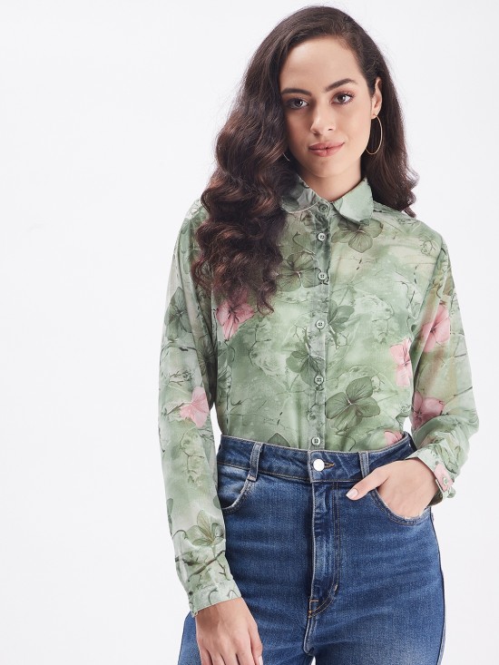 Floral printed regular shirt