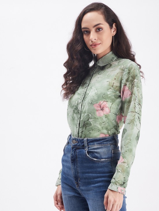 Floral printed regular shirt