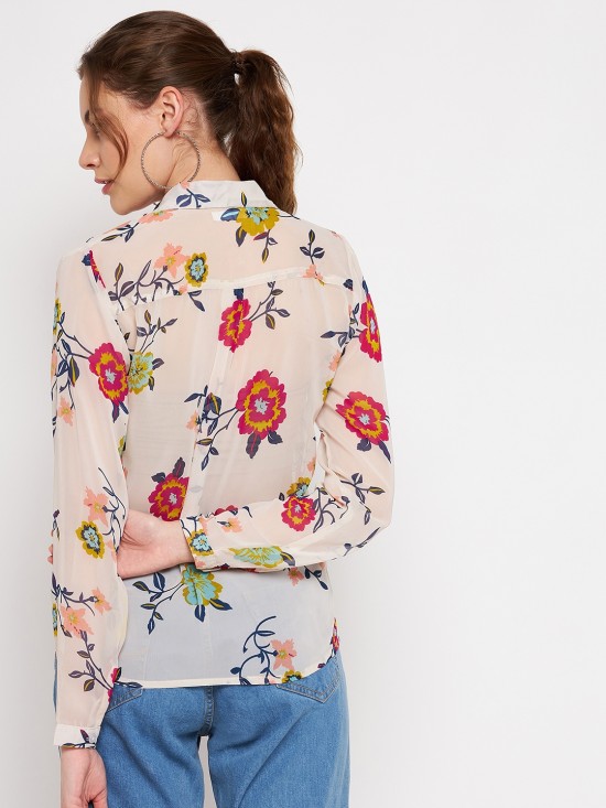 Floral printed regular shirt