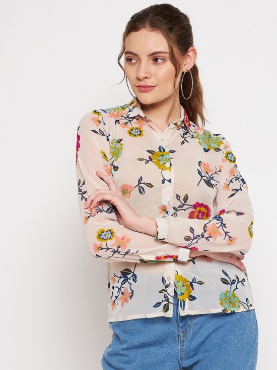 Floral printed regular shirt