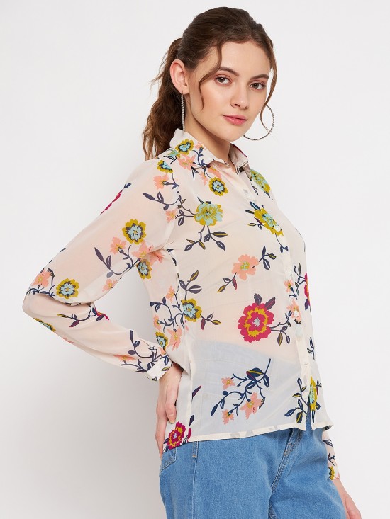 Floral printed regular shirt