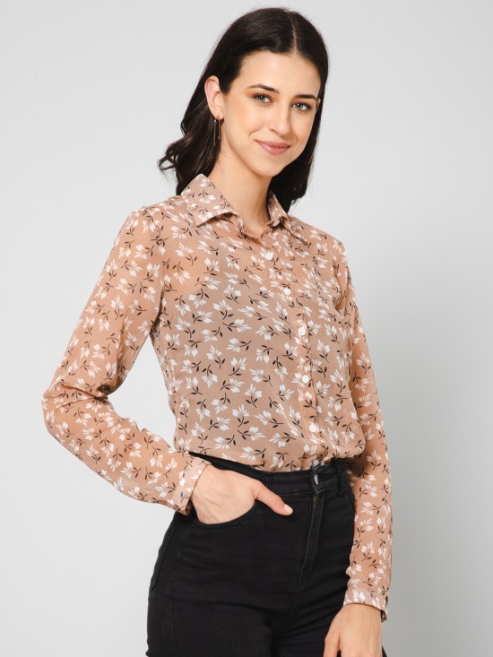 Floral print regular shirt