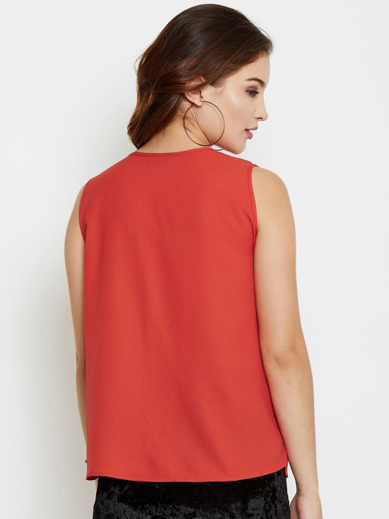Sleeveless Frilled Yoke Top