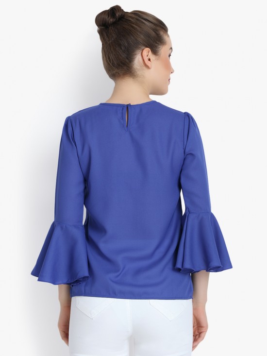 Keyhole Yoke Bell Sleeves Top