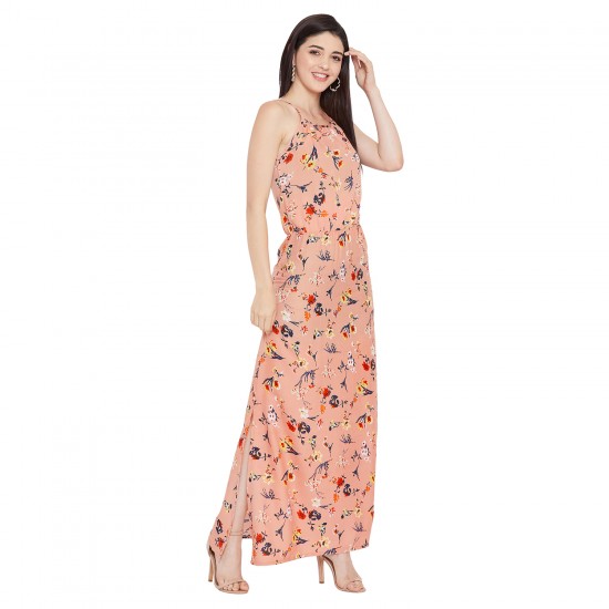 Floral printed noodle strap maxi