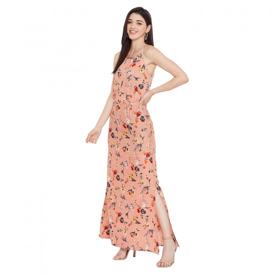 Floral printed noodle strap maxi