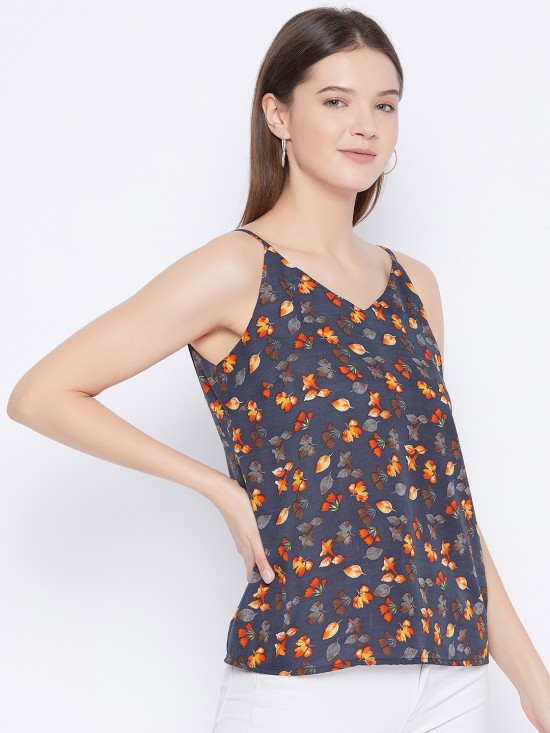 Floral printed strappy top