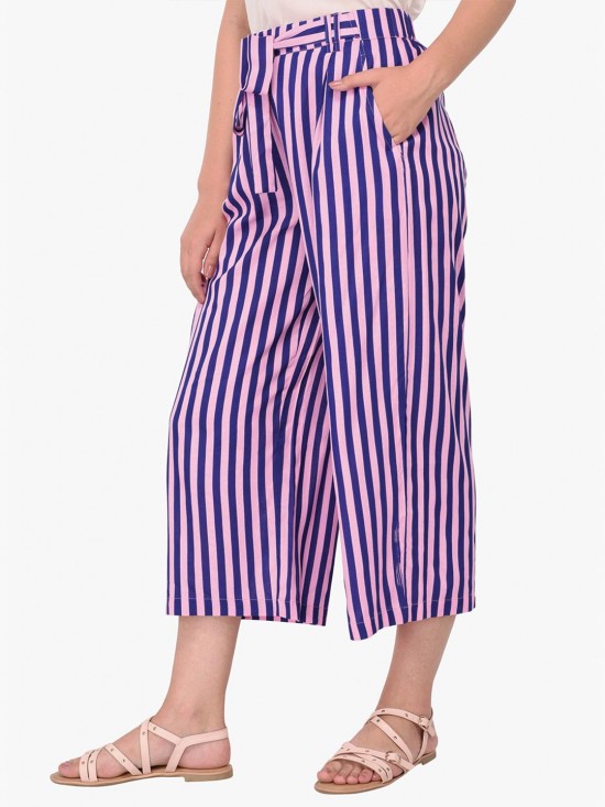 Culottes with wide stripes print