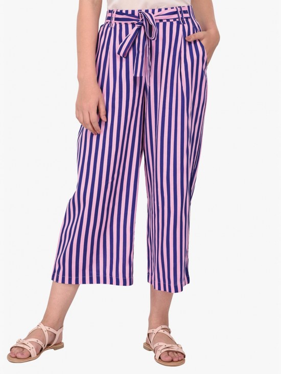 Culottes with wide stripes print