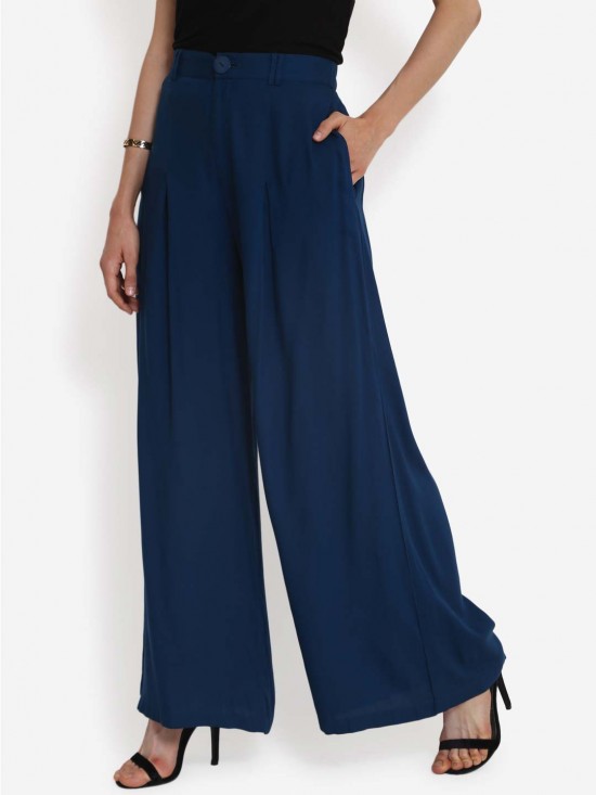 Rayon Flared Trousers