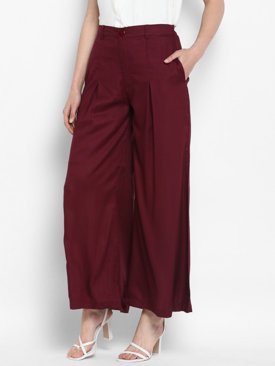Rayon Flared Trousers