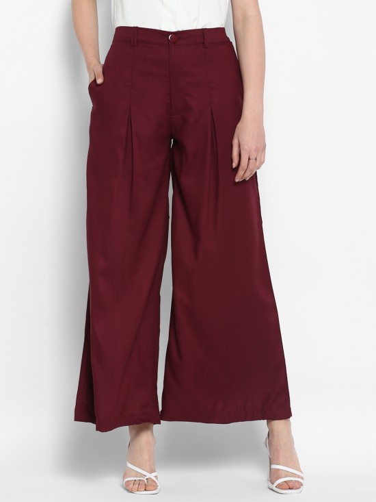 Rayon Flared Trousers