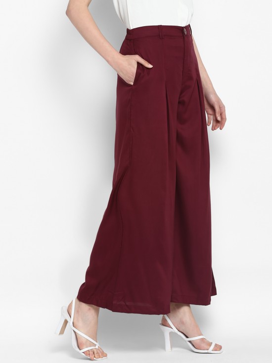 Rayon Flared Trousers