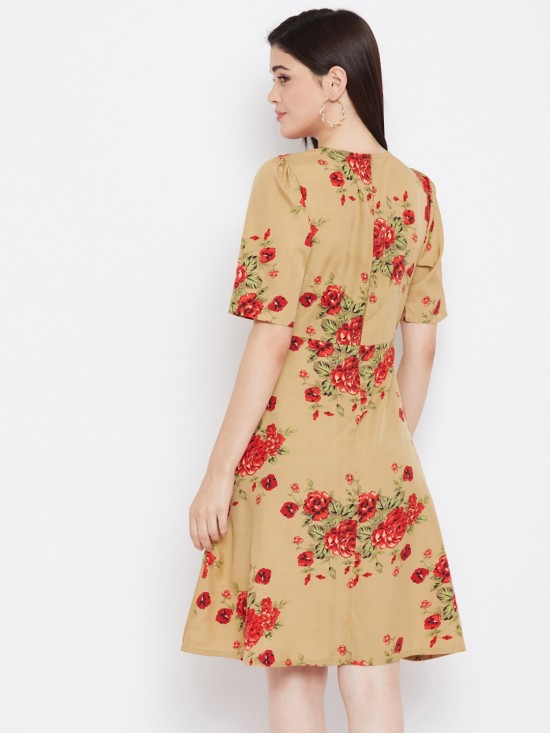 Floral printed shift dress