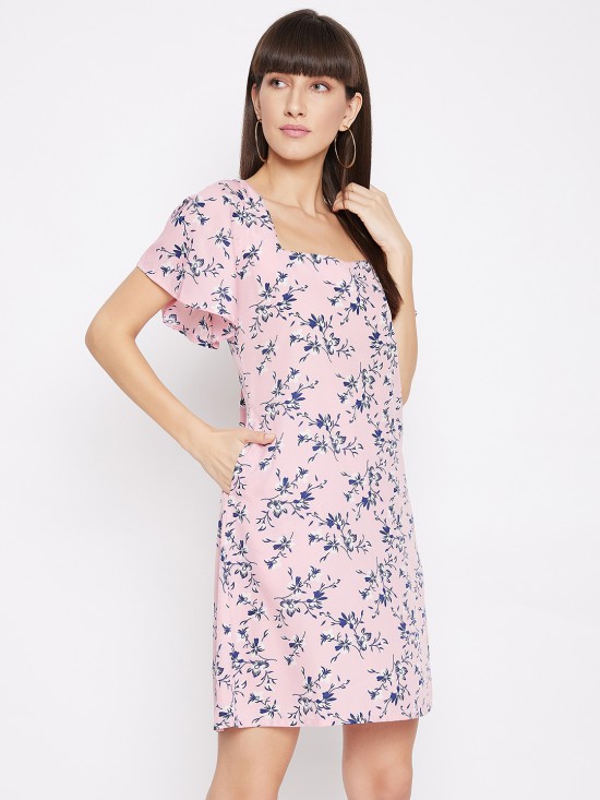 Floral sweetheart neckline dress