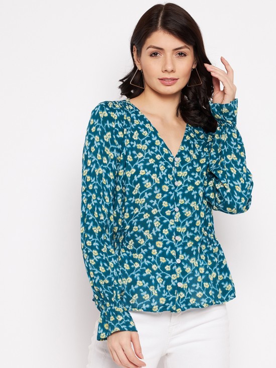 Long Sleeves Smocked Waist Top